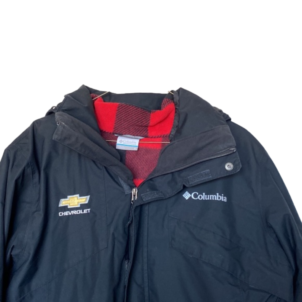 Chevy Columbia Omni Tech 3-in-1 Jacket Buffalo Plaid Waterproof Hunting Outdoors - Picture 2 of 16